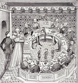 King Arthur And The Knights Of The Round Table, After A 14Th Century Miniature King Arthur And The Knights Of The Round Table, After A 14Th Century Miniature