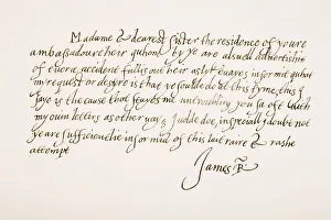 King James Vi Of Scotland And James I As King Of England And Ireland, 1566 - 1625. Hand Writing Sample King James Vi Of Scotland And James I As King Of England And Ireland, 1566 - 1625. Hand Writing Sample
