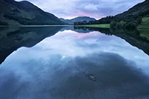 Lake and Mountains at Sunset, Buttermere, Lake District, Cumbria, England