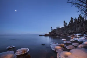 Lake Superior At Dusk; Thunder Bay, Ontario, Canada Lake Superior At Dusk; Thunder Bay, Ontario, Canada