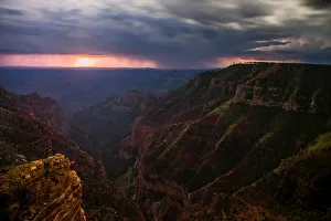 Lightning storm over the rim of the Grand Canyon, Arizona, USA Lightning storm over the rim of the Grand Canyon, Arizona, USA