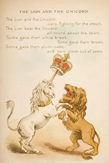 Images Dated 24th November 2005: The Lion And The Unicorn From Old Mother Gooses Rhymes And Tales Illustration By Constance Haslewood Published By