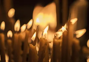 Khor Virap Gallery: Lit Candles At Khor Virap Monastery; Ararat Province, Armenia