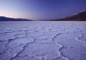 Looking Across The Purple Saltpans At Badwater At Dusk Looking Across The Purple Saltpans At Badwater At Dusk