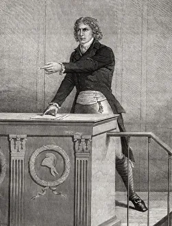 Louis Antonie Leon Saint-Just, 1767-1794. French Politician.From Histoire De La Revolution Francaise By Louis Blanc Louis Antonie Leon Saint-Just, 1767-1794. French Politician.From Histoire De La Revolution Francaise By Louis Blanc