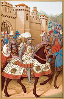 Louis Xii And His Army Leaving Alexandria On April 24 1507 On Way To Invade Genoa. From Miniature By Jean Marot Louis Xii And His Army Leaving Alexandria On April 24 1507 On Way To Invade Genoa. From Miniature By Jean Marot