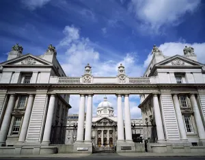 Low Angle View Of A Government Building, Leinster House, Dublin, Republic Of Ireland Low Angle View Of A Government Building, Leinster House, Dublin, Republic Of Ireland
