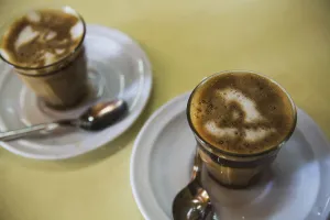 Machiato Coffee In The Tomoca Coffee House; Addis Ababa, Ethiopia Machiato Coffee In The Tomoca Coffee House; Addis Ababa, Ethiopia