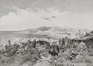 Malaga, Spain Looking West, By Edward T.Compton (1849-1921) From The Picturesque Mediterranean Circa 1890 Malaga, Spain Looking West, By Edward T.Compton (1849-1921) From The Picturesque Mediterranean Circa 1890