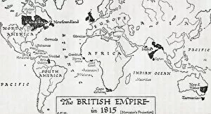Mapmaking Gallery: Map of the British Empire in 1815. From A Short History of the World, published c.1936