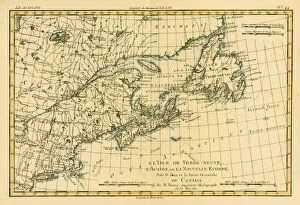 Images Dated 20th September 2004: Map Of Newfoundland Nova Scotia And Eastern Canada Circa. 1760