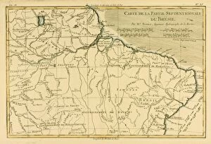 Images Dated 20th September 2004: Map Of Northern Brazil, Circa.1760. From 'Atlas De Toutes Les Parties Connues Du Globe Terrestre 'By
