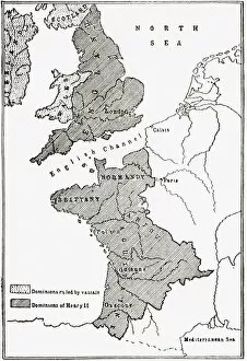 Mapmaking Gallery: Map Showing The French Dominions Of Henry Ii. Illustrated Easy Stories From English History