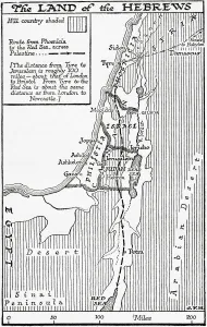 Mapmaking Gallery: Map showing the land of the Hebrews. From A Short History of the World, published c.1936
