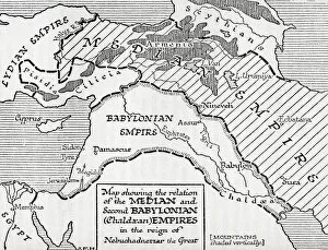 Mapmaking Gallery: Map showing the relation of the Median and second Babylonian (Chaldaean) Empires