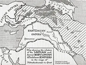 Mapmaking Gallery: Map showing the relation of the Median and second Babylonian (Chaldaean) Empires
