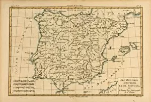 Images Dated 19th September 2004: Map Of Spain And Portugal, Circa. 1760. From 'Atlas De Toutes Les Parties Connues Du Globe