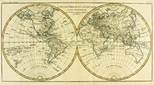 Images Dated 21st September 2004: Map Of World Circa.1760. From 'Atlas De Toutes Les Parties Connues Du Globe Terrestre 'By