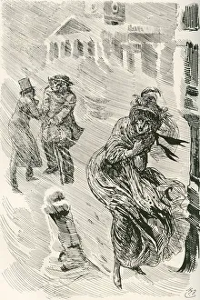 Martha The Wanderer. Illustration By Harry Furniss For The Charles Dickens Novel David Copperfield Martha The Wanderer. Illustration By Harry Furniss For The Charles Dickens Novel David Copperfield