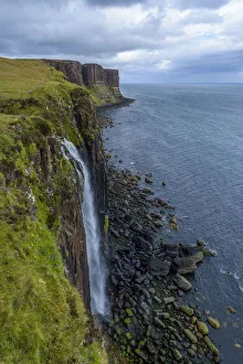 Mealt Waterfall with Kilt Rock on the Trotternish peninsula on the Isle of Skye in Scotland, United Kingdom Mealt Waterfall with Kilt Rock on the Trotternish peninsula on the Isle of Skye in Scotland, United Kingdom