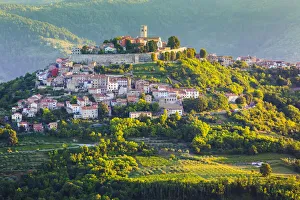 The medieval, hilltop town of Motovun in Istria at sunrise, Croatia The medieval, hilltop town of Motovun in Istria at sunrise, Croatia