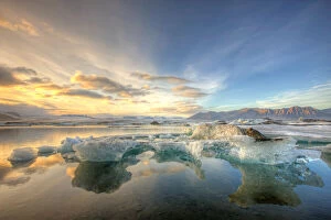 Melting Icebergs In The Glacial Lagoon, Near Jokulsarlon, Southern Iceland
