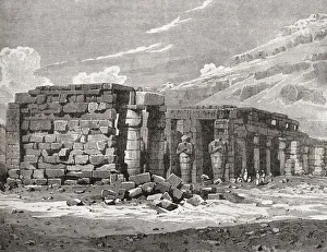 The Memnonium at Thebes, as it was in the early 19th century. From Cassell's Universal History The Memnonium at Thebes, as it was in the early 19th century. From Cassell's Universal History