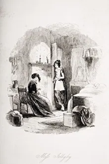 Miss Jellyby. Illustration By Phiz (Hablot Knight Browne) 1815-1882. From The Book Bleak House By Charles Dickens Miss Jellyby. Illustration By Phiz (Hablot Knight Browne) 1815-1882. From The Book Bleak House By Charles Dickens