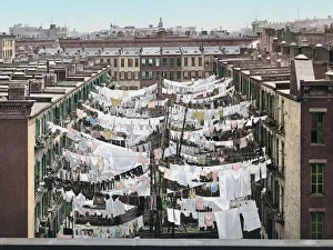 A Monday Washing, New York City, USA. After a photo-chromolithograph by an unidentified photographer A Monday Washing, New York City, USA. After a photo-chromolithograph by an unidentified photographer