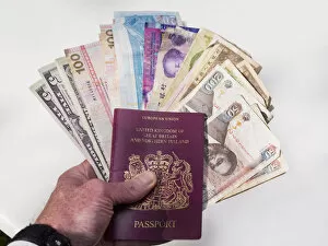Money From Various Countries And A European Union Passport