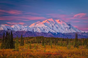 Mount Denali (McKinley) at sunrise, Denali National Park & Preserve, Alaska, USA Mount Denali (McKinley) at sunrise, Denali National Park & Preserve, Alaska, USA