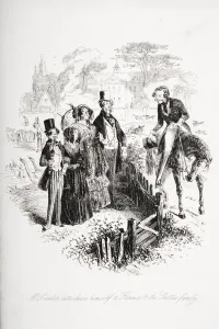 Mr Carker Introduces Himself To Florence And The Skettles Family. Illustration From The Charles Dickens Novel Dombey Mr Carker Introduces Himself To Florence And The Skettles Family. Illustration From The Charles Dickens Novel Dombey