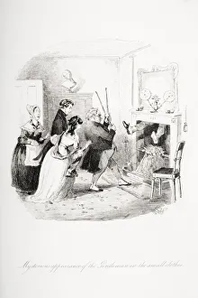 Mysterious Appearance Of The Gentleman In The Small Clothes.Illustration From The Charles Dickens Novel Nicholas Mysterious Appearance Of The Gentleman In The Small Clothes.Illustration From The Charles Dickens Novel Nicholas
