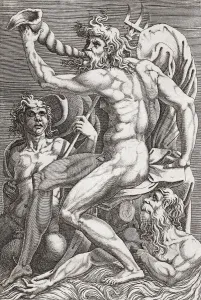 Neptune. After a 16th century engraving. Neptune was the Roman god of the sea, and also of horses Neptune. After a 16th century engraving. Neptune was the Roman god of the sea, and also of horses