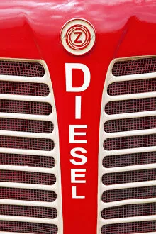 Bumper Collection: Netherlands, Zealand, Red bumper on vehicle labeled diesel; Westkapelle