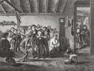 The New Boy, an illustration from the Illustrated London News, August 13, 1859, after a work by George Smith The New Boy, an illustration from the Illustrated London News, August 13, 1859, after a work by George Smith