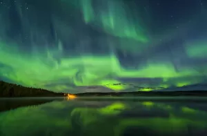 Northern Lights, Birch Lake, Fairbanks, Alaska, USA
