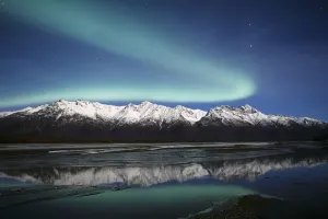 Northern Lights Over Chugach Mts & Knik River, Southcentral Alaska Northern Lights Over Chugach Mts & Knik River, Southcentral Alaska