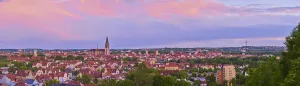 Outlook over city Regensburg from Dreifaltigkeitsberg, Bavaria, Germany Outlook over city Regensburg from Dreifaltigkeitsberg, Bavaria, Germany