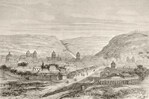 Overall View Of Cuzco, Peru, In The 19Th Century. From A 19Th Century Illustration Overall View Of Cuzco, Peru, In The 19Th Century. From A 19Th Century Illustration