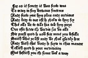Images Dated 25th September 2007: Page Of The Canterbury Tales Printed By William Caxton In 1476