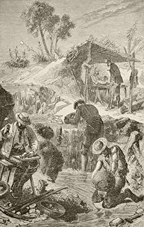 Panning For Gold. From The Book Chips From The Earth's Crust Published 1894 Panning For Gold. From The Book Chips From The Earth's Crust Published 1894