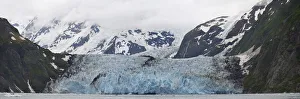 Panoramic View Of Surprise Glacier In Harriman Fjord, Prince William Sound, Southcentral Alaska Panoramic View Of Surprise Glacier In Harriman Fjord, Prince William Sound, Southcentral Alaska