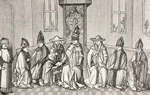 Peter The Hermit Delivering The Message Of Simeon, Patriarch Of Jerusalem To Pope Urban Ii Peter The Hermit Delivering The Message Of Simeon, Patriarch Of Jerusalem To Pope Urban Ii