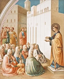 Images Dated 20th September 2007: The Preaching Of St.Stephen. After The Fresco Painting By Fra Angelico