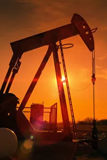 Fossil Fuel Gallery: Pumpjack at sunset