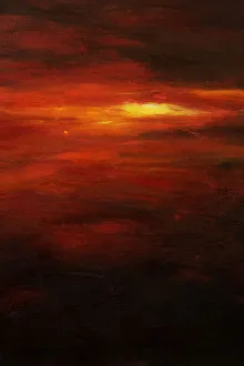 Red Sun, Abstract Of Setting Sun (Acrylic Painting) Red Sun, Abstract Of Setting Sun (Acrylic Painting)