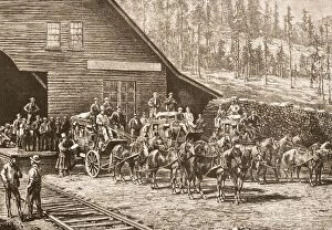 Images Dated 19th November 2008: Reno Station Nevada On The Central Pacific Railway In 1870S. From American Pictures Drawn With Pen