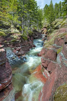 River Through Canyon, Waterton Lakes National Park, Alberta River Through Canyon, Waterton Lakes National Park, Alberta