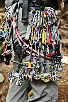 Rock Climbing Equipment In The Adirondacks; New York, USA Rock Climbing Equipment In The Adirondacks; New York, USA